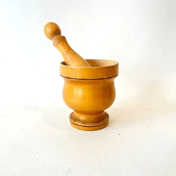 Vintage French Mortar and Pestle Wooden - Picture 1 of 6